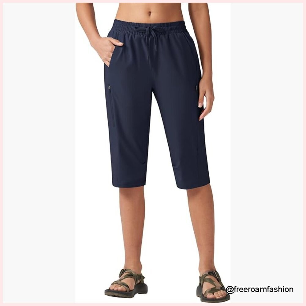 Women's 15" Hiking Cargo Shorts Quick Dry Water Resistant Zipper Pockets